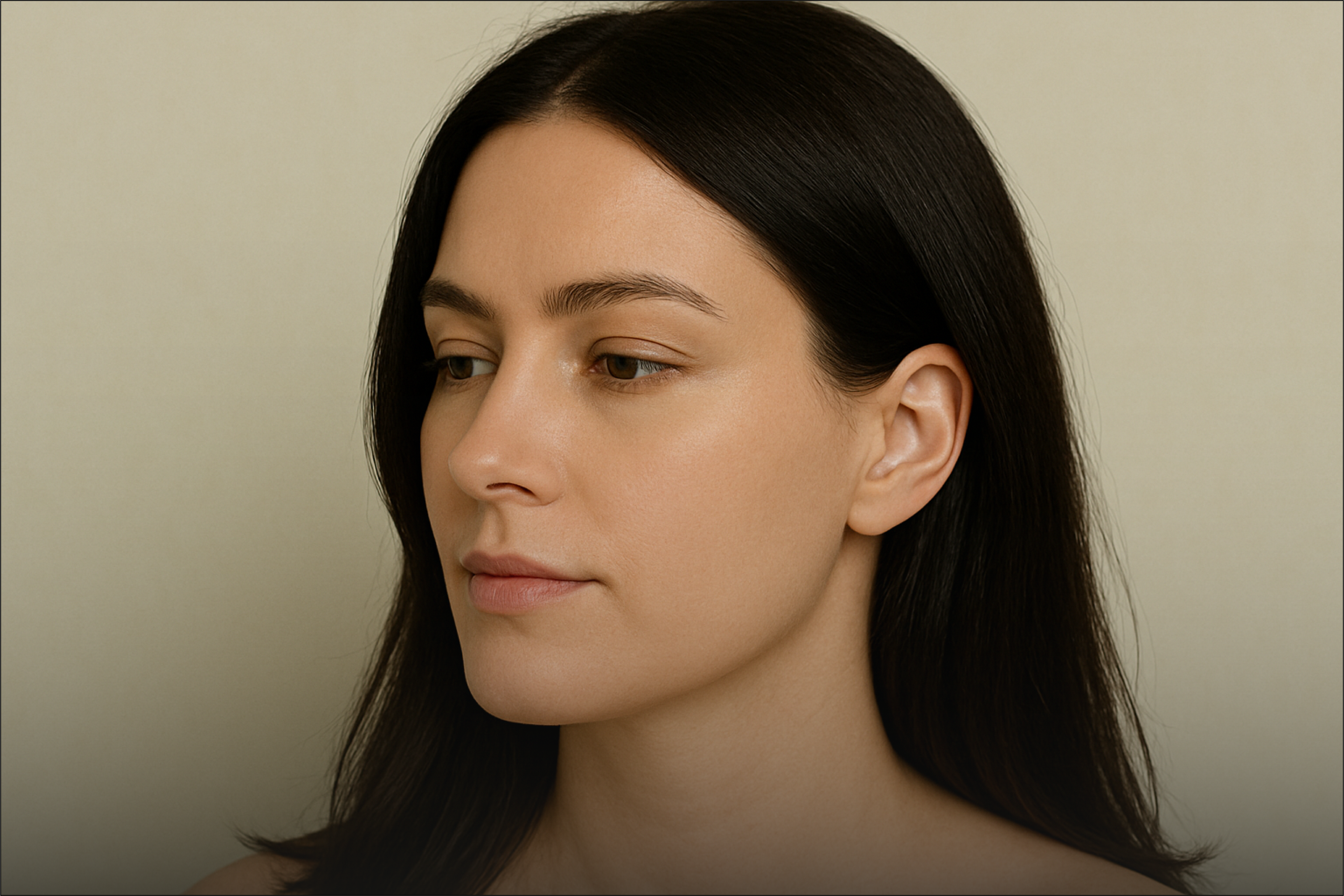 Pele com tom uniforme, livre de manchas