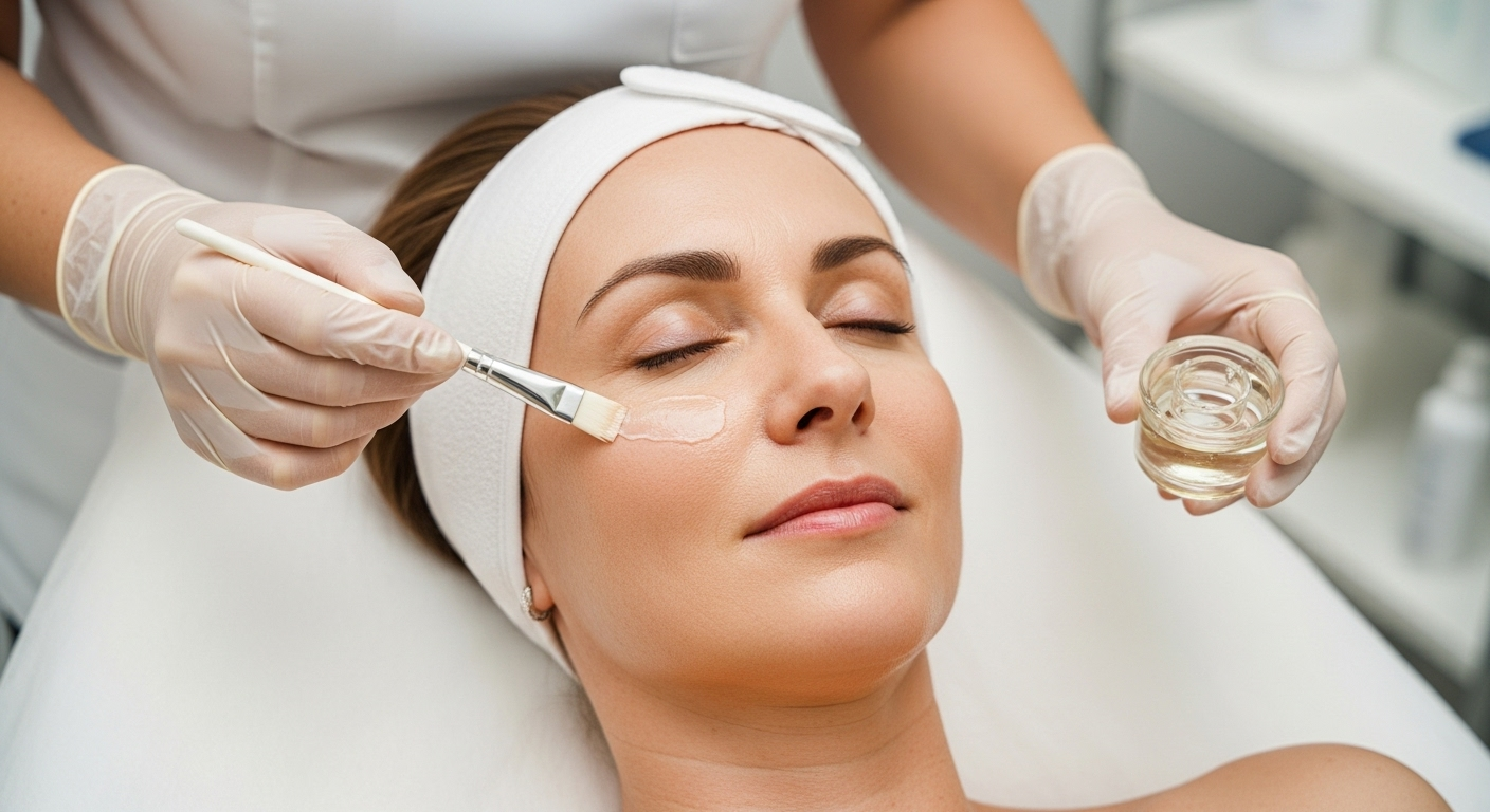 Mulher com pele luminosa e renovada